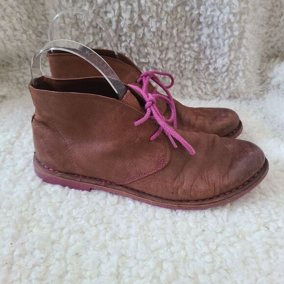 Cole‎ Haan Womens Brown and Pink Leather Chukka Boots - Picture 1 of 6